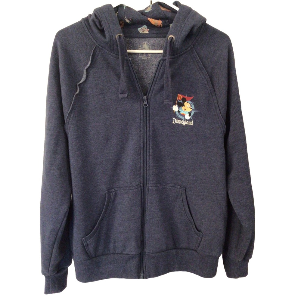 Disneyland Disney Park Map Hooded‎ Zip Up Size Large